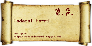 Madacsi Harri névjegykártya